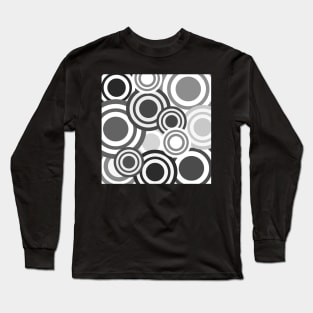 retro pop art monochrome pattern Long Sleeve T-Shirt